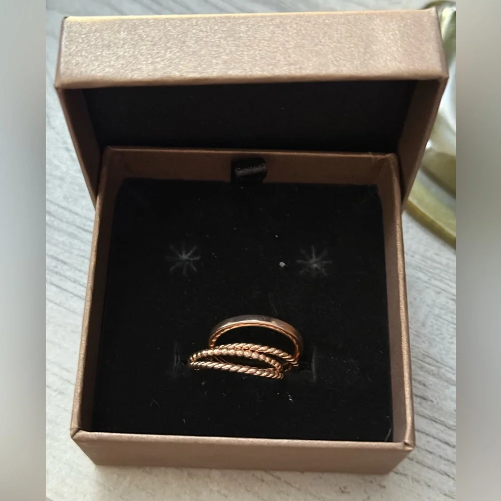 Rose Gold stackable ring set